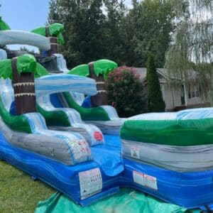 inflatable slide with trees
