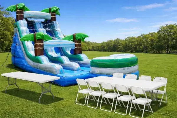 inflatable slide table and chairs